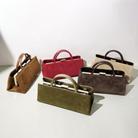 Tas Selempang Kulit Asli Suede Model Terbaru Musim Gugur Dingin, Tas Tangan Mewah nan Elegan, Tas Bahu High-End, Tas Crossbody