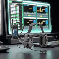 OMFOX KTC300SC H Moniteur Réduction active du bruit Casque de course automobile avec connexion en cascade ENC et un casque