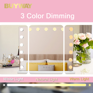 Tabletop mỹ phẩm gương với LED ánh sáng gương trang điểm gương với bóng đèn 58x46cm Type-C USB sạc CE chứng nhận tùy chỉnh gương - Product Image 6