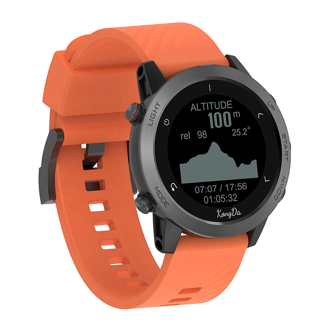 Unisex Android Alloy Smart Watch Heart Rate Monitor 10ATM Waterproof GPS Fitness Tracker Compass Luminous Alarm Diver Outdoor