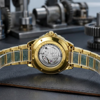 Montres automatiques mécaniques pour hommes en jade naturel, ajourées, avec diamants, lumineuses, résistantes à l'eau 50m, luxe et mode