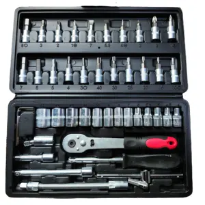High Quality 46 Pieces Socket Ratchet Wrench Set Socket Wrench Set Ratchet Sets Mechanic Tools Kit