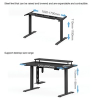 Bureau debout électrique silencieux (moins de 50 dB), réglable en hauteur, pour bureau à domicile, 4 préréglages de mémoire, anti-collision