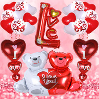 Ballons en aluminium en forme d'ours en peluche rouge pour la Saint-Valentin, taille personnalisée, séchage rapide, décorations de fête, nouveauté très demandée