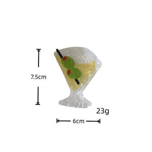 Pince à cheveux grande taille motif olive et citron pour l'été, accessoires pour cheveux fins pour femme - Product Image 2