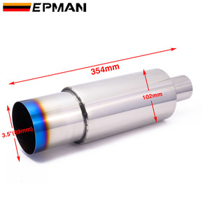EPMAN-Silenciador de escape redondo de acero inoxidable, 3,5 pulgadas, 89mm, Punta quemada, 51mm, 57mm, 63mm, 76mm - Product Image 4