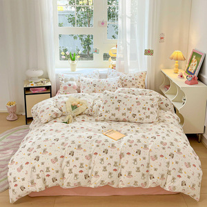 Nhà sử dụng Vua Kích thước 3pcs <span class=keywords><strong>bedding</strong></span> <span class=keywords><strong>Set</strong></span> phong bìa-phong cách mềm mại pillowcase dễ thương gấu in Polyester Duvet cover với Hidden dây kéo - Product Image 1