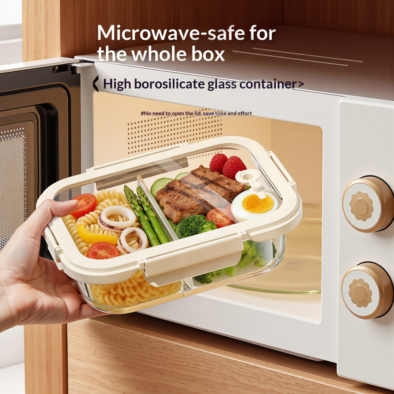 High Borosilicate Glass Airtight BPA Free Dishwasher Safe Microwave Safe Stackable Lunch Box Printing Food Container