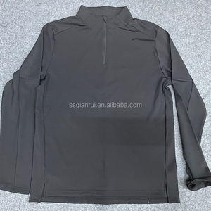 T-shirt de sport pour homme à col zippé, manches longues semi-zippées et tissu respirant, idéal pour l'entraînement de football - Product Image 1
