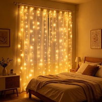 Guirlandes lumineuses LED en fil de cuivre, télécommande, 3x3, indice de protection IP54, 3m, alimentées par piles, décorations de Noël en alliage d'aluminium