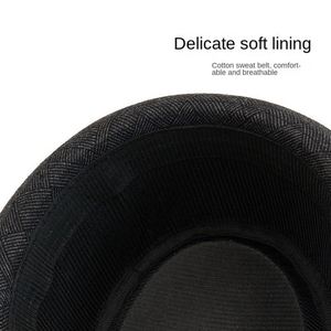 Chapeau Fedora Pork Pie Rétro Britannique Rayé Style Gentleman pour Homme et Femme, Promotionnel, Sérigraphie pour Bureau - Product Image 6