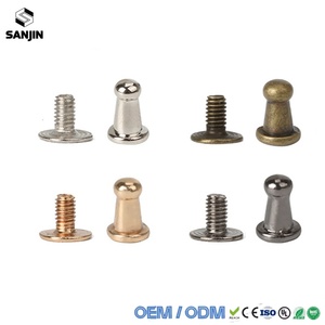 Rivets bouton <span class=keywords><strong>de</strong></span> 4 mm pour la <span class=keywords><strong>maroquinerie</strong></span>, clous à tête, rivets à vis en métal pour vêtements en cuir - Product Image 1