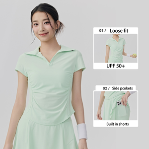 Nuovissimo Completo Estivo da Golf e Tennis per Donne UPF50+, Set 2 Pezzi con Top e Gonna 2 in 1 con Tasche, Anti-UV, Set Gonna per Pickleball - Product Image 2
