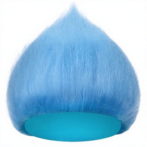 Geyoga Perruque Unisexe Réglable Amusante, Bandeau Cheveux Crépus, Coiffure Originale pour Mardi Gras, Halloween, Fête Costumée (Bleu Clair 1 Pièce) - Product Image 3