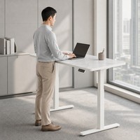 Table de travail électrique silencieuse en bois AOR, réglable en hauteur, pour position assise ou debout, bureau d'ordinateur extensible, couleur personnalisable, facile à assembler
