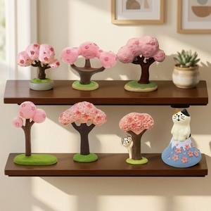 2026 Maison de poupée de style japonais, faite et peinte à la main, avec scène de micro-paysage de chat, de cerisier en fleurs et de fille, thème Noël - Product Image 2