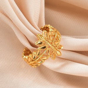Bulk Trendy Copper 18K <b>Gold</b> Plated Flower <b>Ring</b> <b>Set</b> for Women-Engagement Wedding Jewelry - Product Image 5