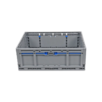 Caisse de rangement pliable JOIN en plastique avec clips de verrouillage sécurisés pour le bureau, la maison et l'utilisation en entrepôt léger