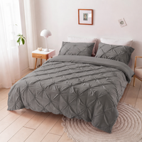 Parure de lit King Size faite à la main avec housse de couette torsadée et taies d'oreiller, 3 pièces, moderne, en polyester, pour usage domestique, hôtelier ou hospitalier, élégante.