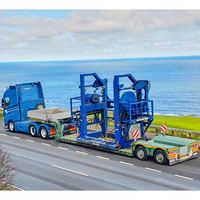 Semi-remorque à plateau surbaissé en acier robuste pour le transport de machines lourdes avec échelle à ressorts mécaniques