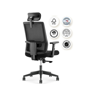 Silla de oficina ejecutiva ergonómica de lujo, estación de trabajo, malla de personal, silla de oficina de malla giratoria de 360 ° con soporte Lumbar para oficina - Product Image 3