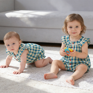 Tutina Estiva 2026 Nuova per Neonata, in Cotone Floreale, con Fascia per Capelli, per Bambine e Neonate, Abbigliamento Casual Dolce - Product Image 1
