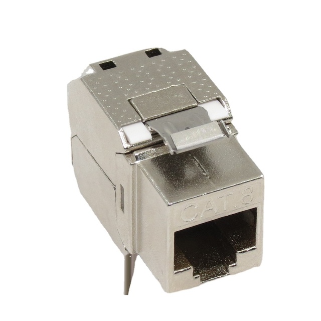 STP Cat8 RJ45 8P8C Keystone Jack 180 Degree Toolless Connector Module Networking TM-8038 Patch Panel Network Cable Telecom