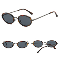 Lunettes de soleil DL en métal ovales pour hommes et femmes