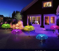 Lampes LED solaires étanches en fibre optique en forme de méduse, à brancher, pour la décoration de pelouse et de jardin