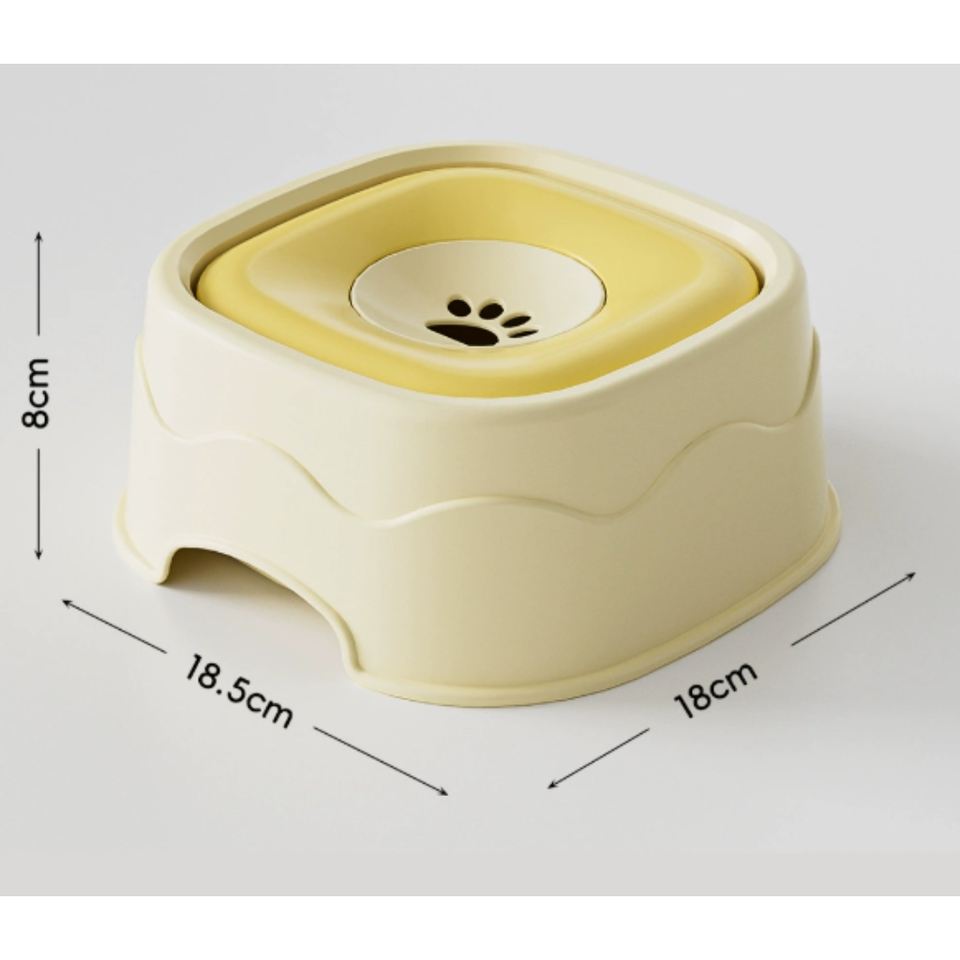 No-Spill Anti-Splash Pet Bowl Leak-Proof Solid Plastic Cat and Dog Dish ...