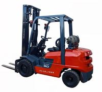 Chariot élévateur à fourche GPL Toyota 3 tonnes FG30 double carburant avec moteur 4Y et déplaceur latéral