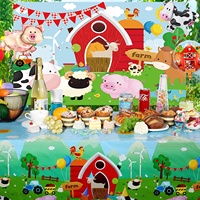 Kinder Farm Animal Theme Party Cartoon bedruckte Tischdecke Einweg Tischdecke für Geburtstags feier