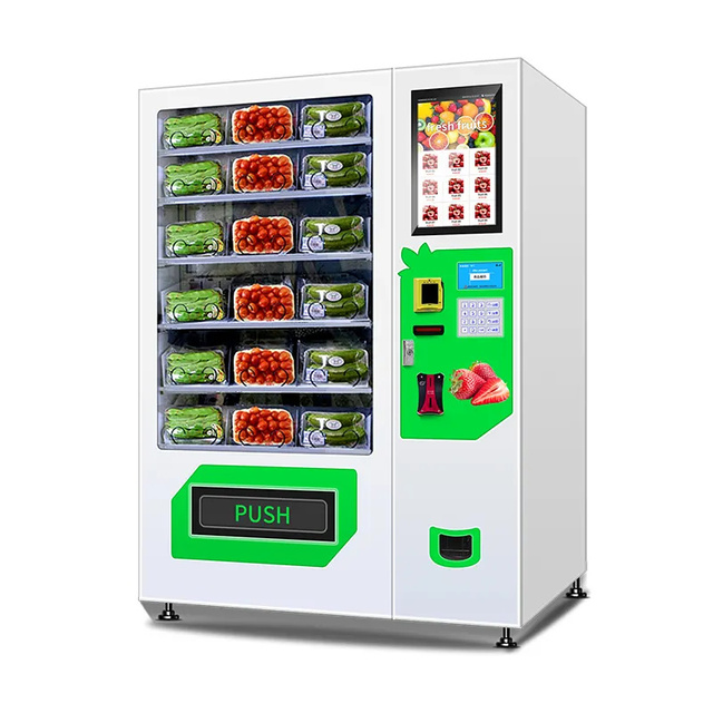 2023 New Vegetable Fresh Fruit Egg Elevator Vending Machine 21.5 Inch Touch Screen Automatic Fresh Food Vending Machine
