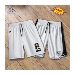 XY High Streetwear Men's Elastic Waist Shorts Pant Embroidery Logo Mesh Basketball Shorts Fabric Knitted 100% Polyester 100 PCS