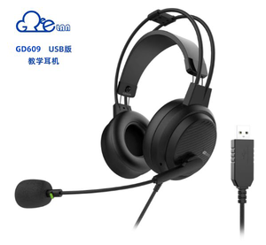 ชุดหูฟังแบบมีสาย USB <span class=keywords><strong>3</strong></span>.5 มม. <span class=keywords><strong>พร้อม</strong></span>ไมโครโฟนตัดเสียงรบกวนแบบทิศทางเดียว หูฟังสำหรับการศึกษาแบบมืออาชีพสำหรับการสอบพูด - Product Image 1
