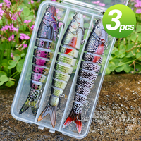 Bonne vente appât de natation dur multi-articulé réaliste glisse pour leurre de pêche artificiel à la basse