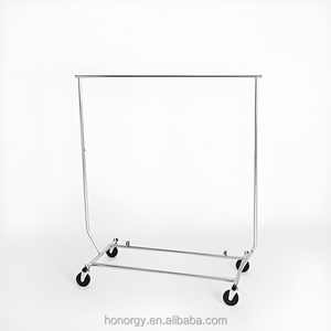 Estantes de ropa de <span class=keywords><strong>Metal</strong></span> ecológicos de último diseño de seguridad superior, soporte de suspensión de exhibición de 2 vías, estantes de ropa de marca - Product Image 2