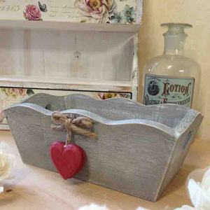 Rustique Whitewash <span class=keywords><strong>Gris</strong></span> Paulownia Bois Nidification Plateau De Rangement Peint Coeur Décoration Plateau pour Noix Sèches - Product Image 2