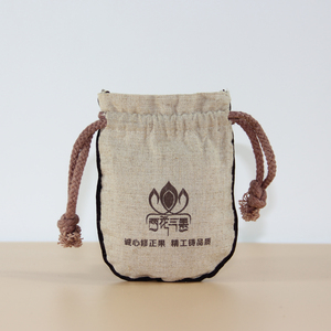 Bolsa de Lino y Yute con Cordón, Bordado OEM, a Prueba de Polvo, para Cosméticos, Joyería Pequeña y Maquillaje, Ideal para Regalos - Product Image 3