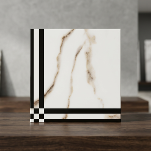 Carreaux de sol en céramique émaillée pleine masse effet marbre Bookmatch 400x400mm, étanches pour salle de bain et intérieur - Product Image 6