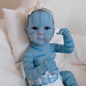 Muñeca Reborn de 20 pulgadas, diseño de elfo de piel azul fantasía, muñeca recién nacida realista, juguete coleccionable de vinilo hecho a mano para niños y amantes de las muñecas - Product Image 2