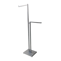 Porte-vêtements sur pied réglable en hauteur à double barre pour T-shirts et manteaux