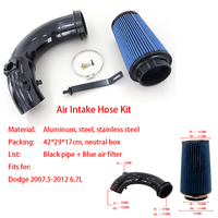 Kit de tuyaux d'admission d'air noirs pour Dodge 2007.5-2012 6.7L avec raccords de filtre à air