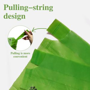 Nouveaux sacs à cordon pour déjections canines, mains libres, résistants aux déchirures, avec poignée anti-fuite, accessoires écologiques pour l'extérieur - Product Image 2