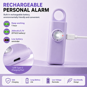 Groothandel 130db Nood-zelfverdediging sleutelhanger oplaadbare draagbare <span class=keywords><strong>alarm</strong></span> sleutelhanger persoonlijke <span class=keywords><strong>alarm</strong></span> voor vrouwen kinderen ouderen - Product Image 2