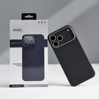 JOYPORODO V-K01 Coque de téléphone classique en fibre d'aramide, ultra-fine, antichoc, en fibre de carbone, protection pour iPhone 15 16 17 Pro Max