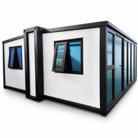 Cabine préfabriquée portable en conteneur, maison modulaire en kit pour bureau de jardin et hébergement sur chantier