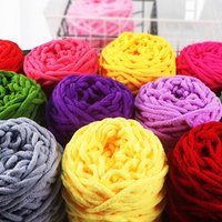 Wholesale 7mm Chenille Yarn Soft and Solid Color 100% Polyester Raw Pattern for Hand Knitting Enthusiasts