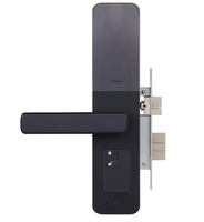 Cerradura Electrónica Inteligente para el Hogar con Diseño Moderno y Simple, con Manija y Bloqueo Inteligente, Funciona con 4 Pilas Alcalinas AA, Color Negro, WIFI