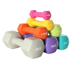 Mancuerna hexagonal personalizada KG para mujer con revestimiento de PVC OEM vinilo inmersión colorido Fitness gimnasio ejercicio brazos precio de fábrica